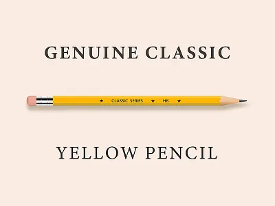 Yellow Pencil 3d classic eraser illustration office pencil retro school tip vector writing yellow