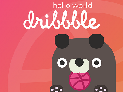 Hello World, I mean Dribbble dog dogo dogs dribbble hashtag hello tag