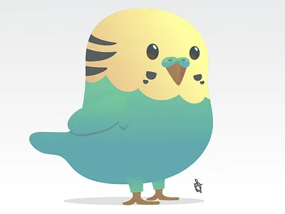 Budgie flat design bird budgie cute flat design flatdesign