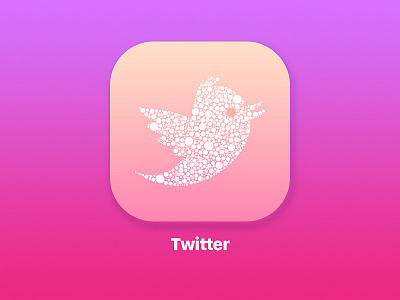 Pink twitter design icon