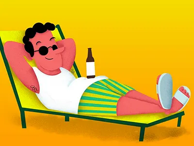 Lazy Sunday beer character illustration illustrator lazy photoshop summer sunday sunglasses vector