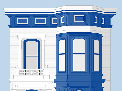 San Francisco digital illustration house illustration san francisco sf victorian house