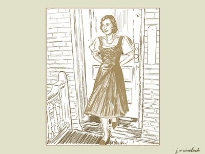 Postcard Perfect no.2 color digitalart digitaldrawing drawing freehand handdrawn miniseries sepia