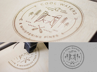 Cool Waters // Laser Cut badge banner cnc cut etch illustration laser north outdoor paddles woodpecker