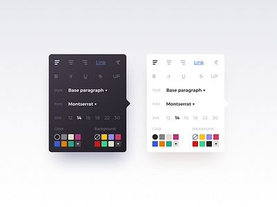 Rich Text Popup 2 choose color content editor font minimal popup rich text size style typo ui ux