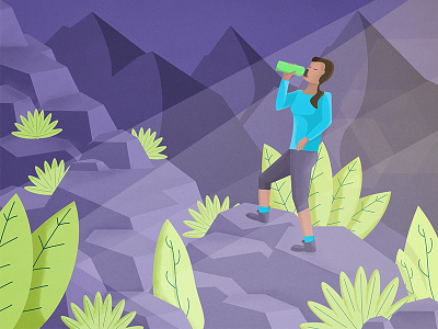 Hydro Flask - Spec Ad 3 character design illustration lighting marketing textured