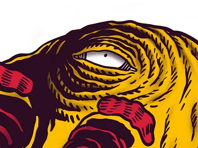 Third Eye Vol.III (Detail) drawing expansion face illustration mrcoofs psychedelic redlips skin thirdeye yellow