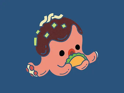 Taco-yaki Enamel Pin Design animal food illustration japan octopus pun taco takoyaki