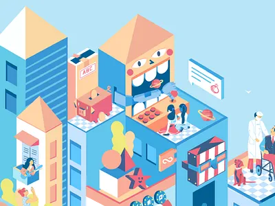 web - gaming room illustration