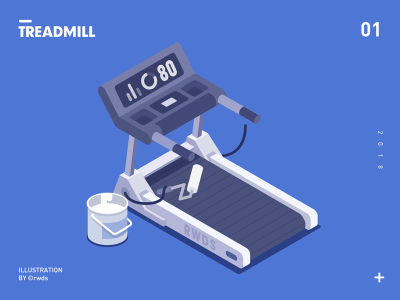 Treadmill ae illustration isometric ps run treadmill