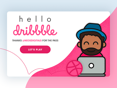 Hello Dribbble character dribbble hello vector