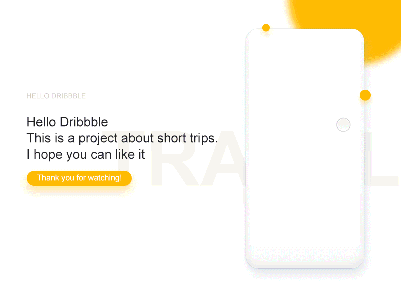 Hello Dribbble animation app discover gif graphics iphone motion travel ui yellow