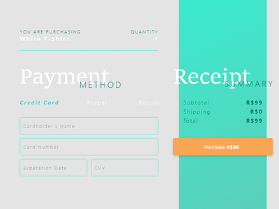 Credit Card Checkout #dailyui #002" credit card payment ui