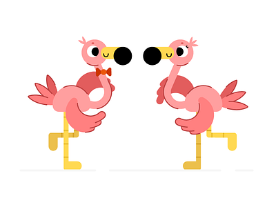 Flamingo Dancing character dance dancing flamingo pink simple