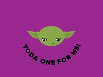 Yoda One For Me funny geometric jedi punny star wars star wars valentine valentines vector yoda yoda one