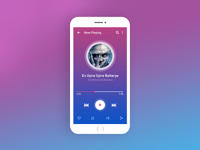 #DailyUI 009 - Music Player daily ui interaction design mobile app music player ui uiux ux visual design