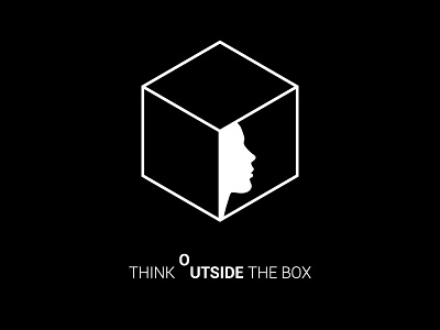 Think Outside The Box black cube geometric logo minimalist think outside the box
