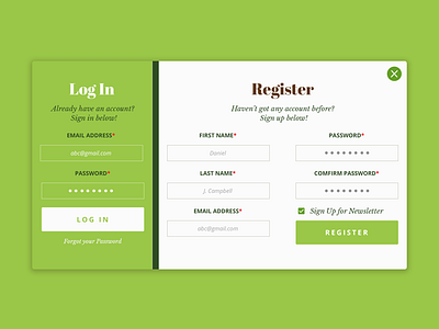 Login & Register Form Concept concept form login register signin signup