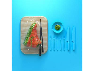 J1 Sushi 3d art direction c4d cinema 4d design digital art graphic design illustration octane photoshop redshift sneakers