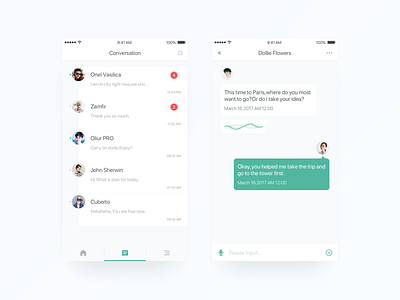 Chat list concept chat messenger travel ux