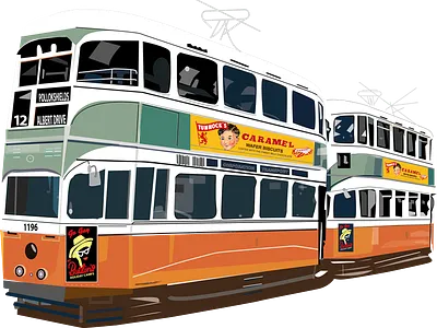 Illustration of tram for Tramway, Glasgow glasgow illustration tramway vector wacom intuos