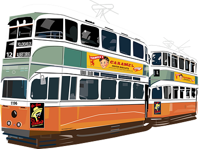 Illustration of tram for Tramway, Glasgow glasgow illustration tramway vector wacom intuos