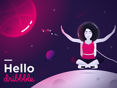 Hello Dribbble dont panic galaxy dribbble fatma aroua gradient hello dribbble pink tesla