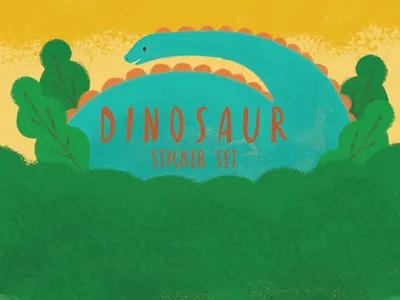 Dinosaur Sticker Packaging brontosaurus dinosaur diplodocus jurassic jurassic park