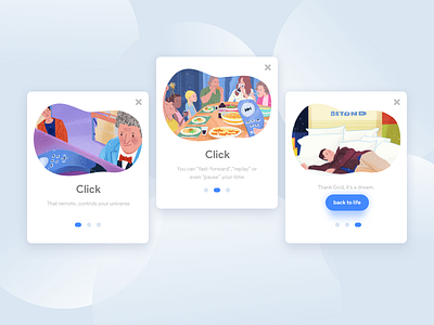 Monday practice cards click illustration life movie remote ui