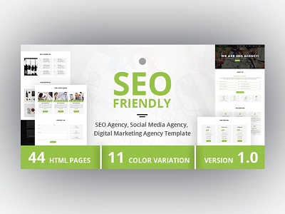 SEO Friendly - SEO Agency, Social Media Agency Template agency template bootstrap bootstrap template company portfolio corporate template creative template digital marketing agency envatomarket multipurpose template seo agency social media agency themeforest