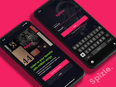 Spizle UI app dark login music screen spizle ui ux vietnam welcome