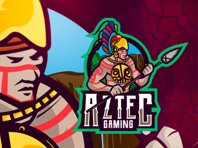 Aztec eSports Logo | Team Aztec Mascot Logo For Sale aztec esports gaming history indian logo mascot premade sports strong twitch