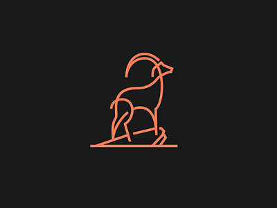 Goat animal black design flat flip goat icon illustration line logo wild