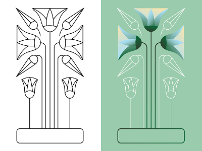 Egyptian Blue Lotus art deco blue design egyptian line lotus vector wip