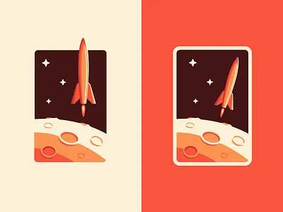 Space Badge badge crater icon illustration moon planet rocket