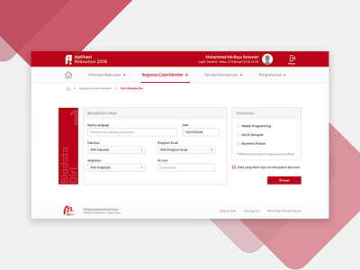 Register Form - Recruitment Web Platform dashboard design form fullform page recruitment register web