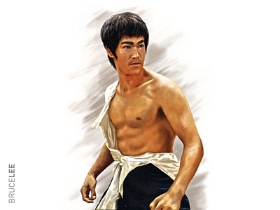 Bruce_Lee bruce lee character design drawing flat graphic illustration legend photoshop poster sketch wacom