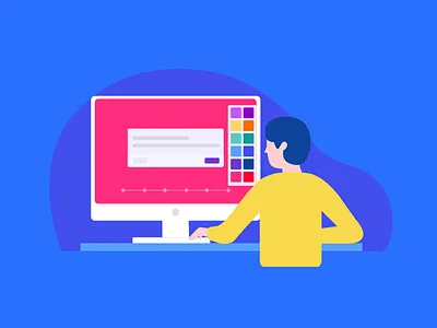 Working on computer design form illustration jotform mobile online form phone ui web webdesign