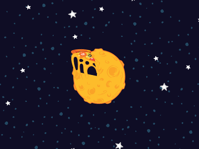 Moon Pizza art illustration