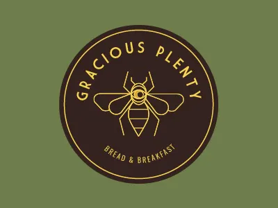 Gracious Plenty bee breakfast logo moon vector