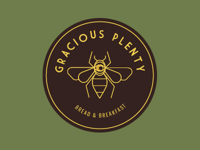 Gracious Plenty bee breakfast logo moon vector