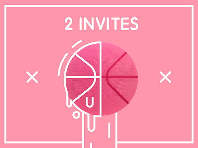 Two Dribbble Invites 2 basketball dribbble invite line