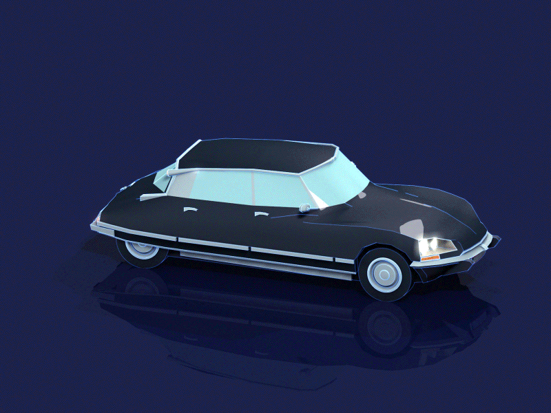 Citroen DS 21 c4d car citroen french car isometric lowpoly vintage