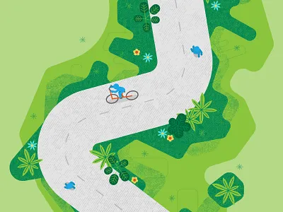 Path biking illustration nature path plants sidewalk texture walking