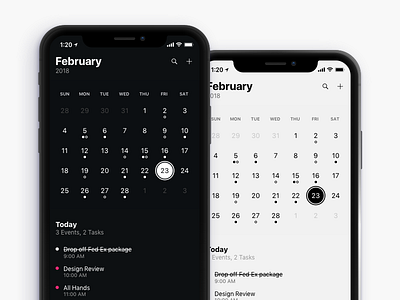 iPhone X - Calendar Tasks calendar ios ios 11 iphone iphone 8 iphone x organize tasks ui ux