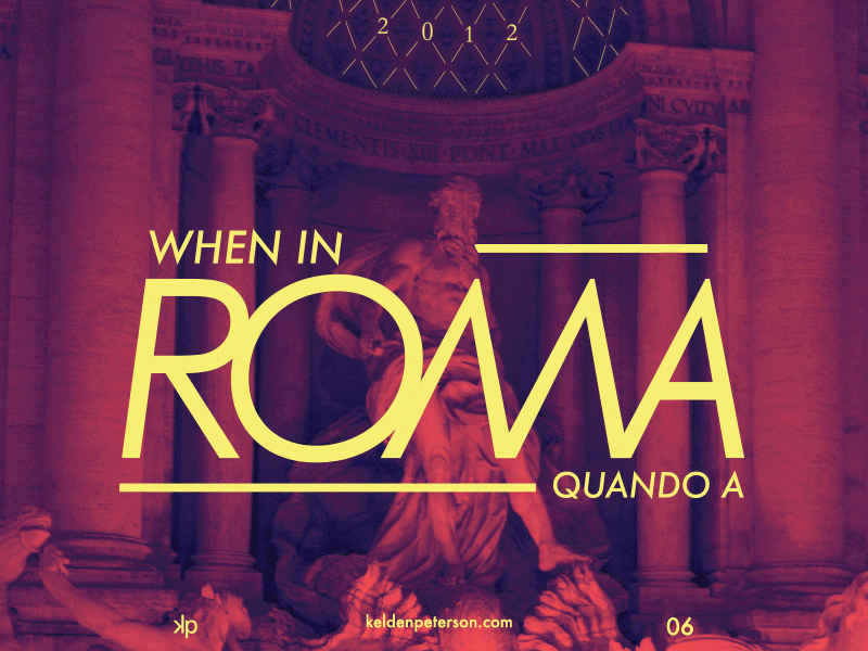 06 Rome duotone experimental typography italy kinetic typography photographic design roma rome travel travel design travel photography trevi fountain typography