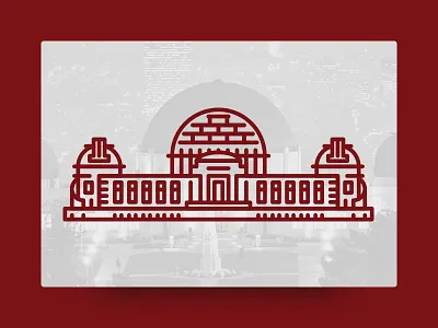 Griffith Observatory Los Angeles, CA architecture cute geometric griffith icon illustration la landmark line los angeles observatory