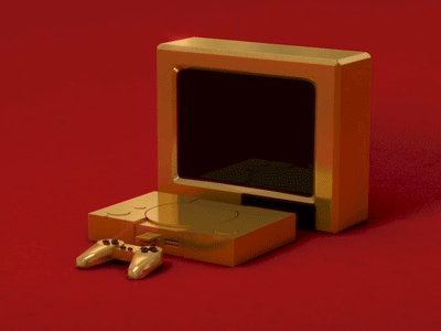 Gold Station 3d aftereffects cinema4d glitch gold playstation red render vray