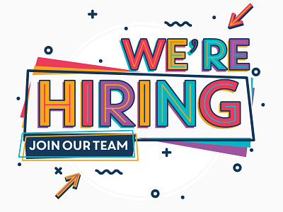 Hiring design colorful design hiring join type typography