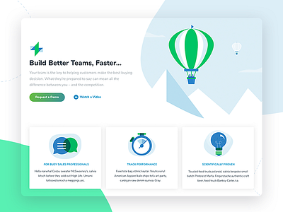 Branding Exploration balloon banner hero illustration landing landing page